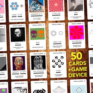 100 PICS Optical Illusions - Perfect Stocking Stuffer for Teens and Kids |100 Mind-Blowing Illusions | Contains 50 Cards in a Slide Reveal case | Ideal Gift for Travel