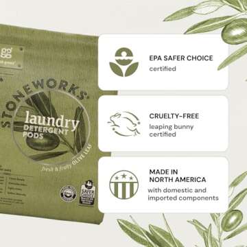 Grab Green Stoneworks Laundry Detergent Pods - 100 Count, Oak Tree Scent, Powerful Natural Cleaning