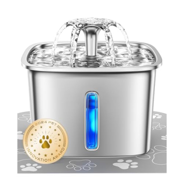 Stainless Steel Cat Water Fountain - Veken 95oz