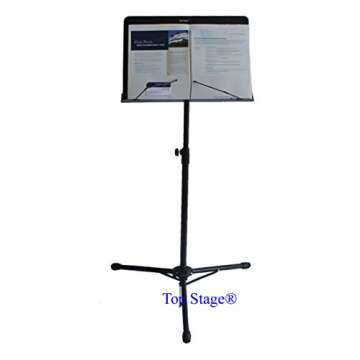 TopStage Deluxe Lectern Orchestra Conductor Music Stand - Adjustable & Portable