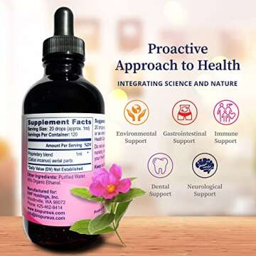 BioPure Cistus Incanus Herbal Extract – Wild Organic Cistus Incanus Tincture Rich in Antioxidants,...