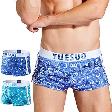 Men's boxer briefs,ultra soft sexy breathable cotton boxers,Breathable Comfort(2-Pack of Men's Under...