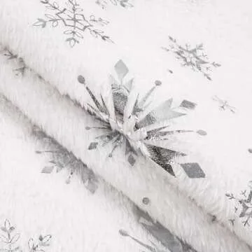 Christmas Pillow Covers 18 x 18 Inch, Set of 2 Silver Sparkle Chic Snowflake Throw Pillow Covers for Winter Holiday, Christmas Decorative Fluffy Plush Soft Cushion Cases for Sofa Couch Bench, White