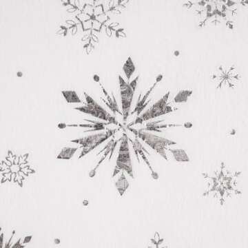 Christmas Pillow Covers 18 x 18 Inch, Set of 2 Silver Sparkle Chic Snowflake Throw Pillow Covers for Winter Holiday, Christmas Decorative Fluffy Plush Soft Cushion Cases for Sofa Couch Bench, White