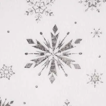 Christmas Pillow Covers 18 x 18 Inch, Set of 2 Silver Sparkle Chic Snowflake Throw Pillow Covers for Winter Holiday, Christmas Decorative Fluffy Plush Soft Cushion Cases for Sofa Couch Bench, White