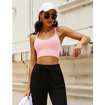 Sykooria Strappy Sports Bra 3 Pack Workout Tops Padded Sports Bra Pack Wirefree Criss Cross Bra 3 Pack