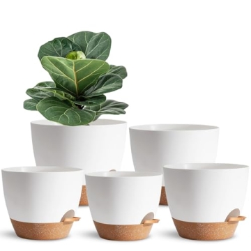 SE SUN-E 5Pack Self Watering Plant Pots for Effortless Gardening