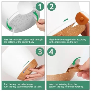 Self Watering Plant Pots for Indoor Plants in 5 Sizes