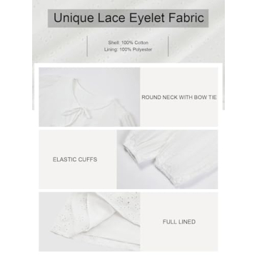 Tankaneo Women's Lace Eyelet Peplum Blouse White