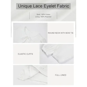 Tankaneo Women's Lace Eyelet Peplum Blouse White