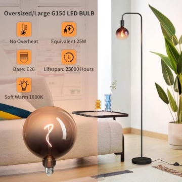 ONEWISH Minimalist Floor Lamp with Warm LED Lighting