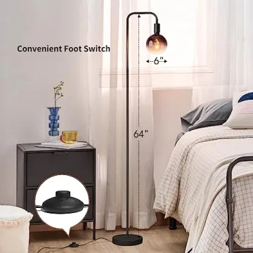 ONEWISH Minimalist Floor Lamp with Warm LED Lighting