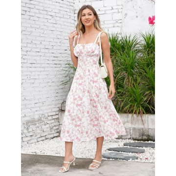 Elegant IBTOM CASTLE Floral Midi Corset Dress for Women