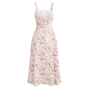 Elegant IBTOM CASTLE Floral Midi Corset Dress for Women