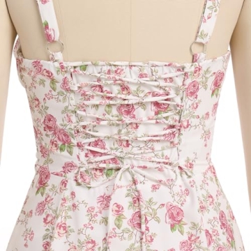 Elegant IBTOM CASTLE Floral Midi Corset Dress for Women