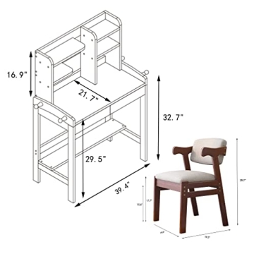 BALANBO Kids Table and Chair Set with Adjustable Height