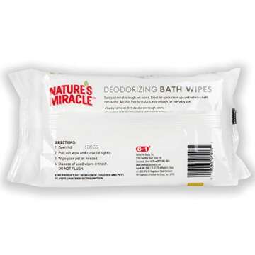 Nature's Miracle NM-7008 Deodorizing Honey Sage Wipes, 100 Count