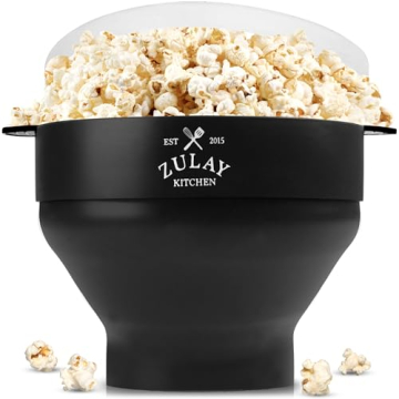 Zulay Microwave Popcorn Popper - BPA-Free & Space-Saving Design