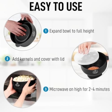 Zulay Microwave Popcorn Popper - BPA-Free & Space-Saving Design
