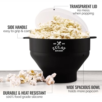 Zulay Microwave Popcorn Popper - BPA-Free & Space-Saving Design