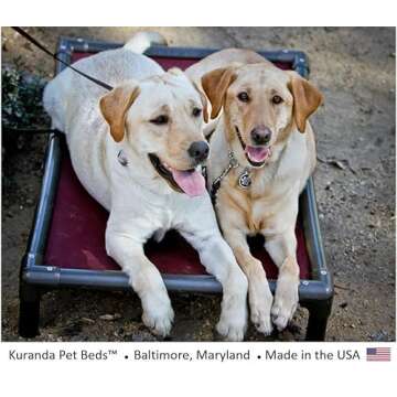 Kuranda Chewproof Dog Bed - Walnut PVC - 40" x 25" - Heavy Duty Vinyl - Smoke