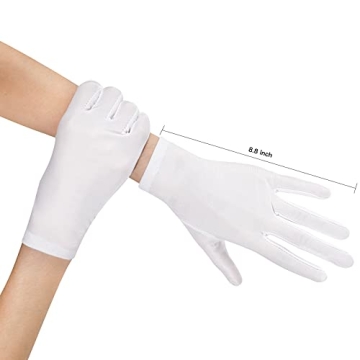 Elegant Satin White Gloves for Women - Wrist Length Stylish Accessory