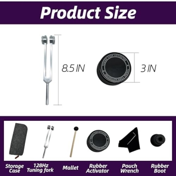 Premium 128 Hz Tuning Fork Healing Instrument with Activator for Yoga and Mindfulness Practices