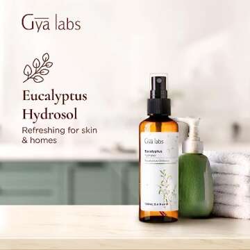 Gya Labs Eucalyptus Hydrosol Spray for Skin Care - Air Freshener Room Spray - Face Mist Spray for Skin - Natural Eucalyptus Oil Spray - 3.4 Fl Oz