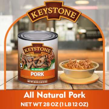 Keystone Meats All Natural Canned Pork 28 Ounce Long Term Shelf Life Emergency Survival Food Canned ...