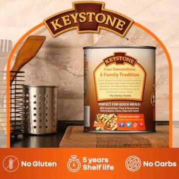Keystone Meats All Natural Canned Pork 28 Ounce Long Term Shelf Life Emergency Survival Food Canned Meat | Fully Cooked Ready to Eat | No Water Added | Gluten Free No Carbs Family Pack of 1