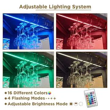 OKD Corner Bar Storage Cabinet, 72" Tall Farmhouse Wine Bar Cabinet w/Barn Door & Adjustable Shelf, Home Bar Cabinet w/LED Light & Glass Rack for Dining Room, Living Room, Kitchen, Light Rustic Oak