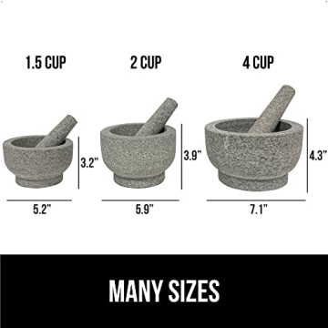 Gorilla Grip Heavy Duty Granite Mortar and Pestle Set