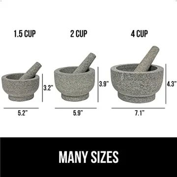 Gorilla Grip Heavy Duty Granite Mortar and Pestle Set
