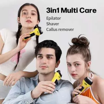 /Gorilla Technique/ 3-in-1 Epilator, Body Hair Removal Device, Cordless Rechargeable Electric Tweeze...