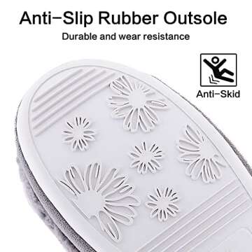 MIXIN Women's Comfort Warm Faux Fleece Fuzzy Ankle Bootie Slippers Plush Lining Slip-on House Shoes Anti-Slip Sole Indoor/Outdoor