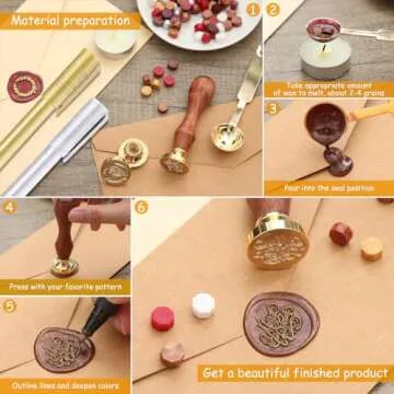 Xuniea 12 Pieces Christmas Halloween Wax Seal Stamp Set Seal Wax Stamps with Wooden Handle, Melting Spoon, Metallic Pen for Vintage Wax Seal Stamp Decoration (Classic Style)