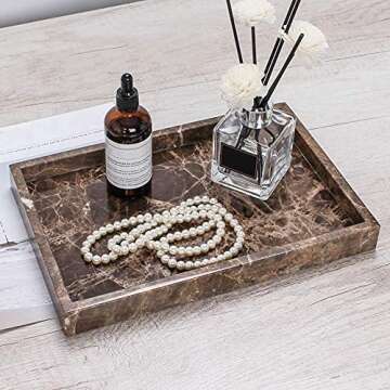 Elegant StonePlus Natural Marble Vanity Tray for Home and Office Organization