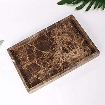StonePlus Natural Marble Tray for Home Decor and Organization