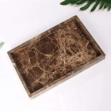 StonePlus Natural Marble Tray for Home Decor and Organization