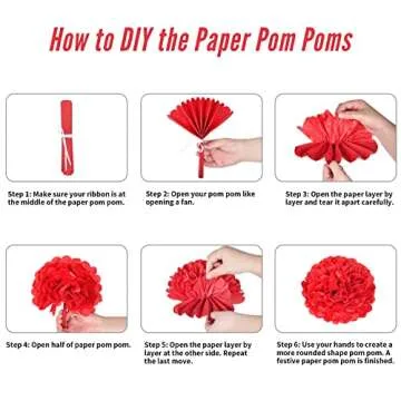 4th of July Decorations Independence Day Patriotic Decor Set - Red White Blue Paper USA Banner Flag Fans Star Streamer Pom Poms for Memorial Veterans Labor Presidents Flag Day Home Parties Accessories