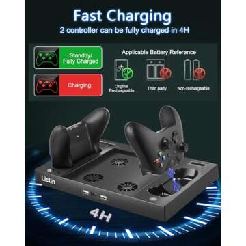 Lictin Xbox Series X Cooling Stand & Charger Station