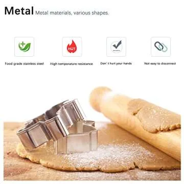 Christmas Cookie Cutters Set - 10 Fun Shapes for Baking