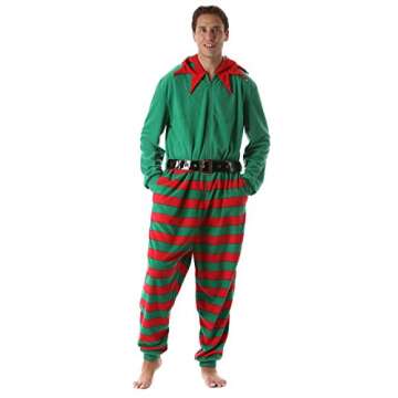 #followme Men’s Adult Onesie Holiday Microfleece Jumpsuit One-Piece Pajamas