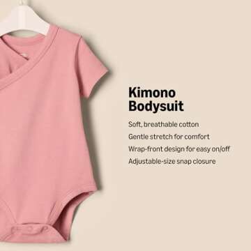 Amazon Essentials x Sofia Grainge Baby Side Snap Bodysuit Pack - 3 Cute Colors