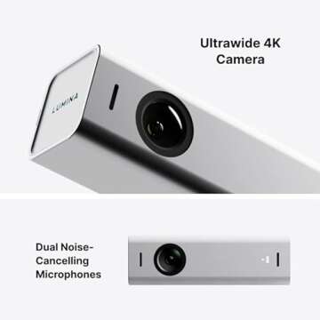 Lumina 4K Webcam: Studio-Quality Webcam Powered by AI. Look Great on Every Video Call. Compatible with Mac and PC (Rose Gold)