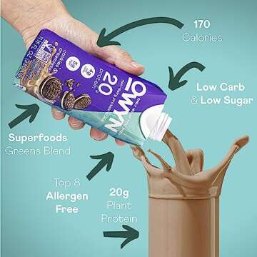 OWYN Plant Based Protein Shake, 20g Vegan Protein from Organic Pumpkin Seed, Flax, Pea, Prebiotic Supplement, Superfood Greens, All-in-one Nutrition, Eco Pack