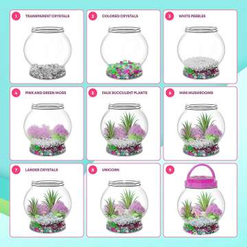 Unicorn Terrarium Kit - Magical Craft for Kids Ages 4-12