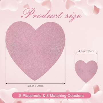 Heart-Shaped Placemats Set for Valentine's Day Dining