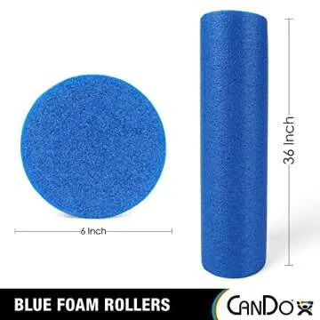 CanDo Blue PE Foam Rollers for Fitness, Exercise Muscle Restoration, Massage Therapy, Sport Recovery...