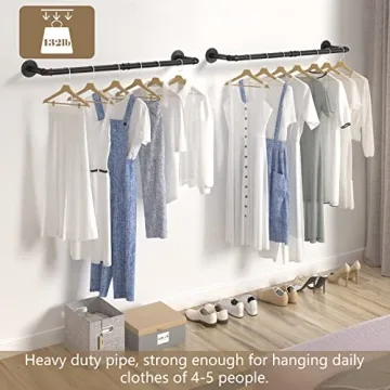Elibbren Industrial Pipe Clothes Rack - Heavy Duty & Stylish